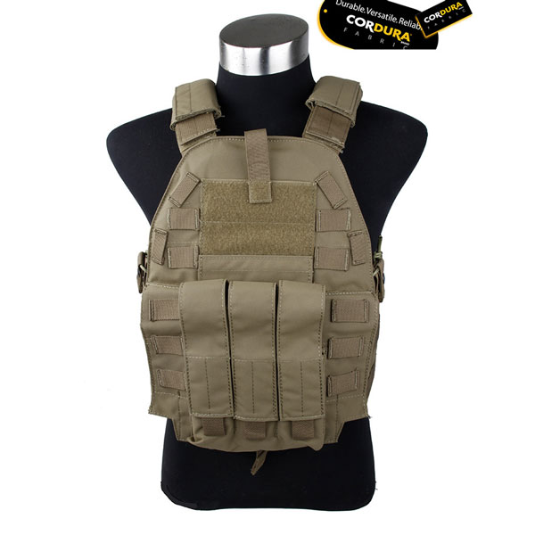 CNKFF製 プレートキャリア ポーチ&ワッペン付き コヨーテブラウン