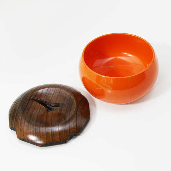 楽天市場】菓子器 木製 漆器 柿 漆塗り 蓋付き 菓子鉢 菓子入れ