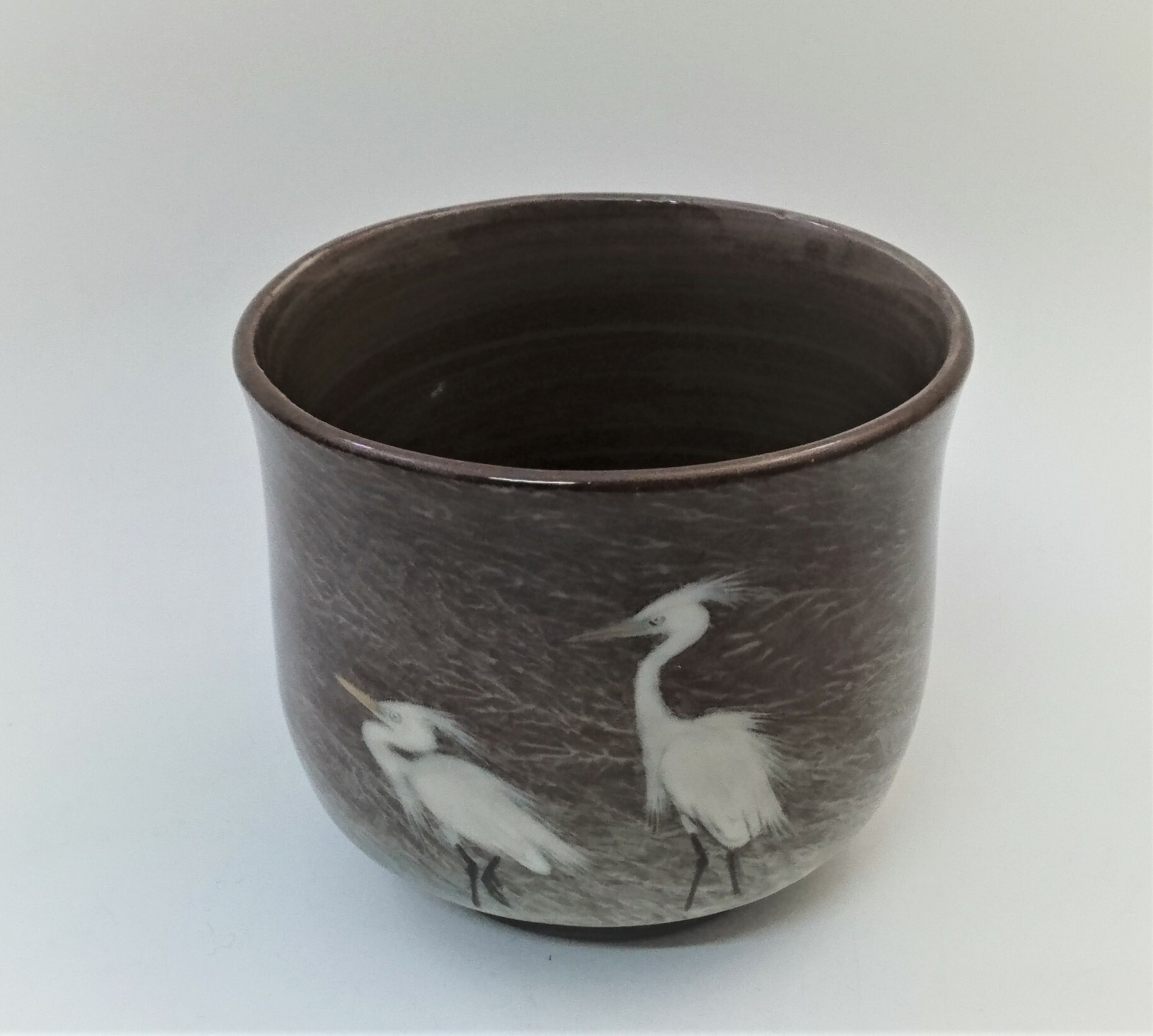 レア 長崎現川焼の伝統 日本名窯 十三代横石臥牛作 刷毛目菓子鉢 唐草