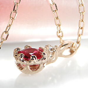 楽天市場】k18PG レッド スピネル ダイヤモンド ネックレス ジュエリー