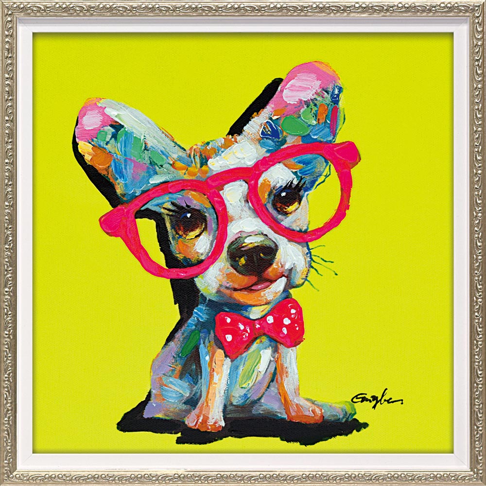 絵画 オイル ペイント アート「I LOVE DOG（Mサイズ）」 手描き 油絵