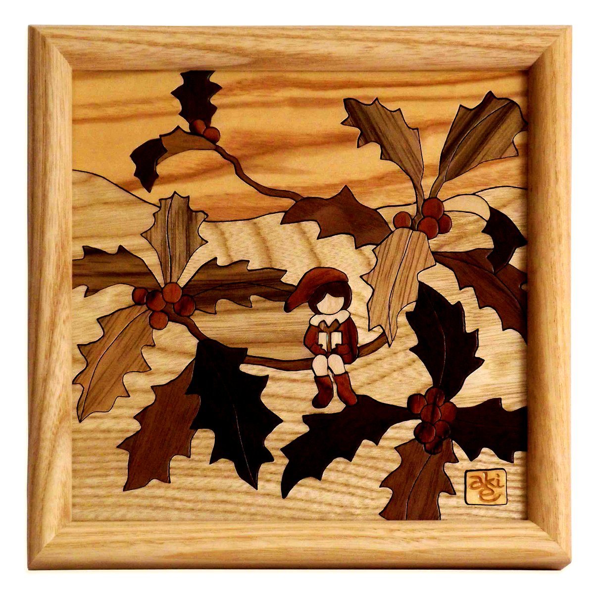 希少品 ココス 木彫り 立体 木製看板 ウッドアート 絵