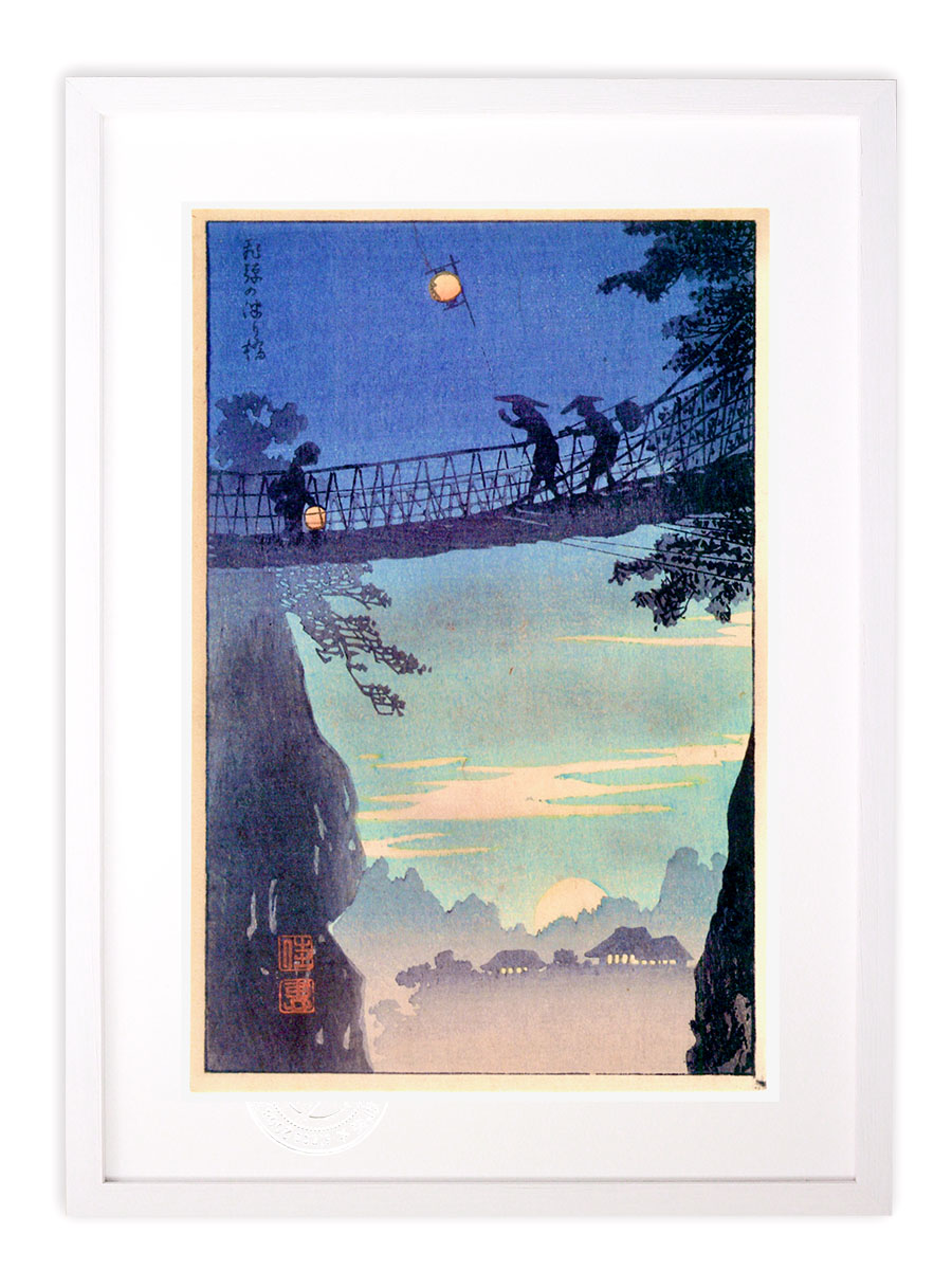 新品 ガラス壁掛け アートパネル ポスター アートフレーム 自然風景 橋