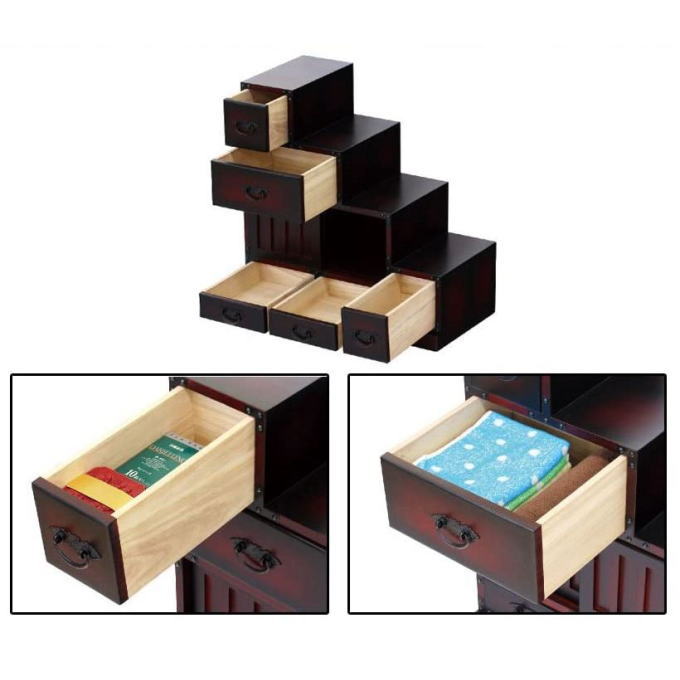 楽天市場】＼本日ポイント5倍／民芸調 階段箪笥（たんす）右下がり