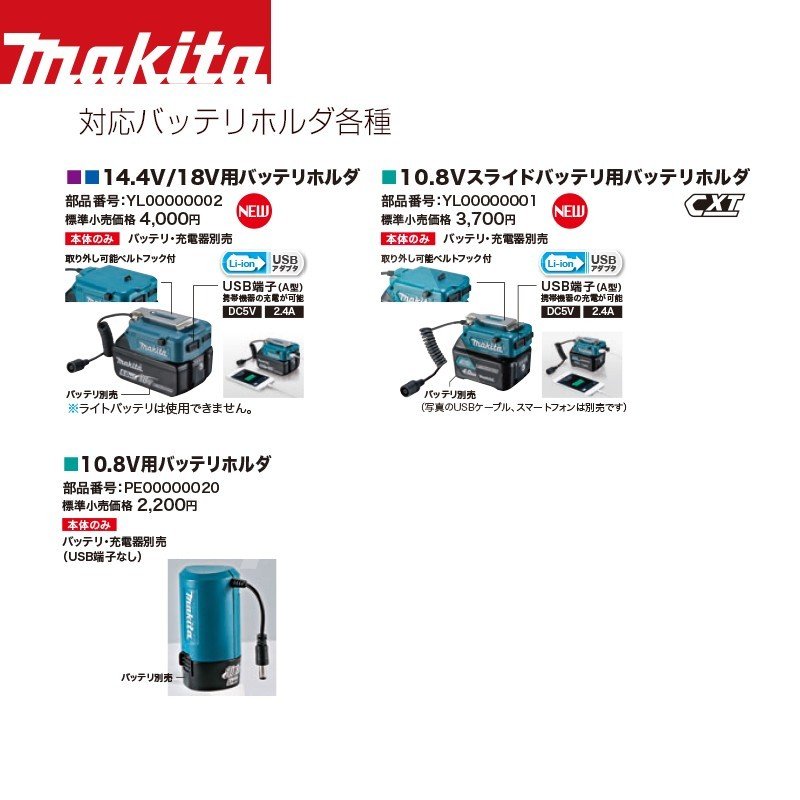 楽天市場】マキタ 充電式暖房膝掛け CB200DBK/N+10.8V用バッテリホルダ