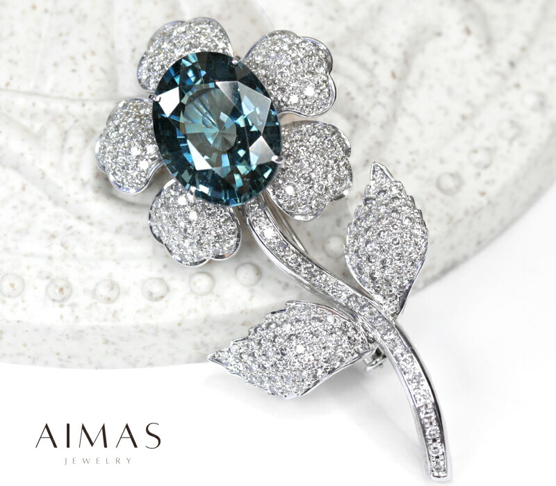 楽天市場】インディコライトトルマリン 10.035ct ブローチ K18WG