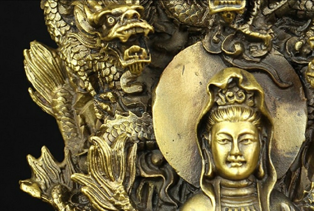 楽天市場】【人気商品】 特大サイズ 九龍観音像 観音菩薩像 中国神話