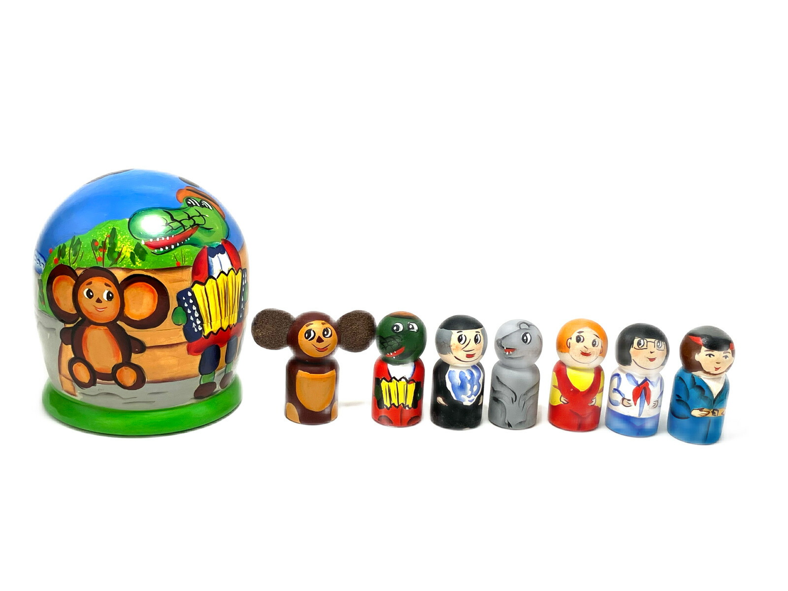 早い者勝ち チェブラーシカ 木製 人形 ドール こけし ロシアアニメk