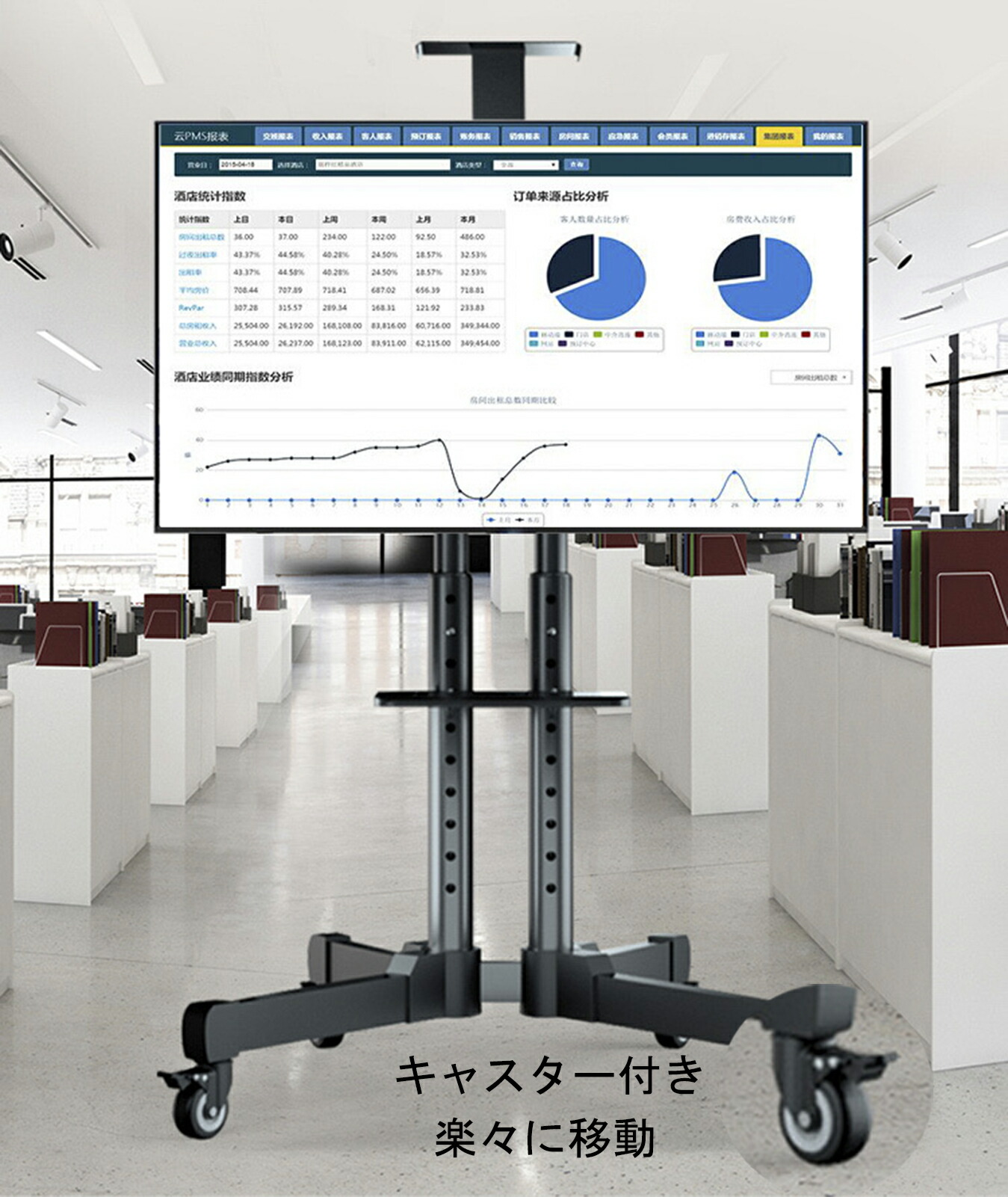 新品w058テレビスタンド 移動式 壁寄せテレビスタンド 家用 展示用