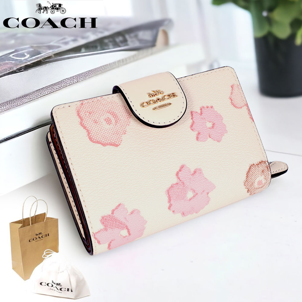 限定品！新品COACHコーチ 財布 折り財布2つ折り財布 花柄