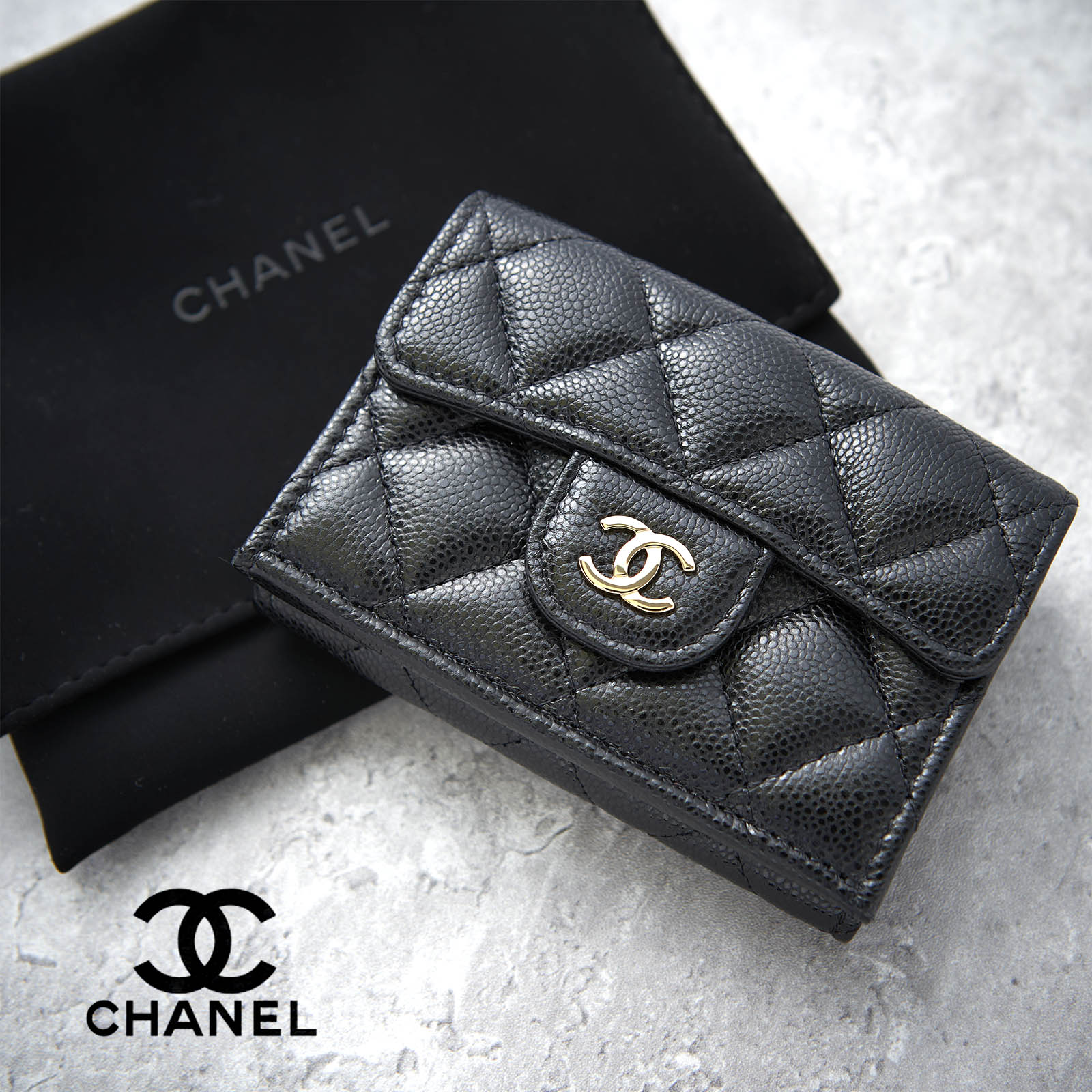 CHANEL ブラック キルティング 二つ折り財布 楽天市場】CHANEL