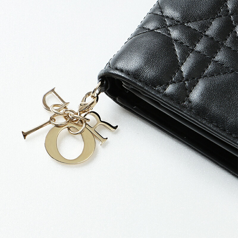 楽天市場】Dior Lady Dior Gardenia ウォレット ミニ ブラック