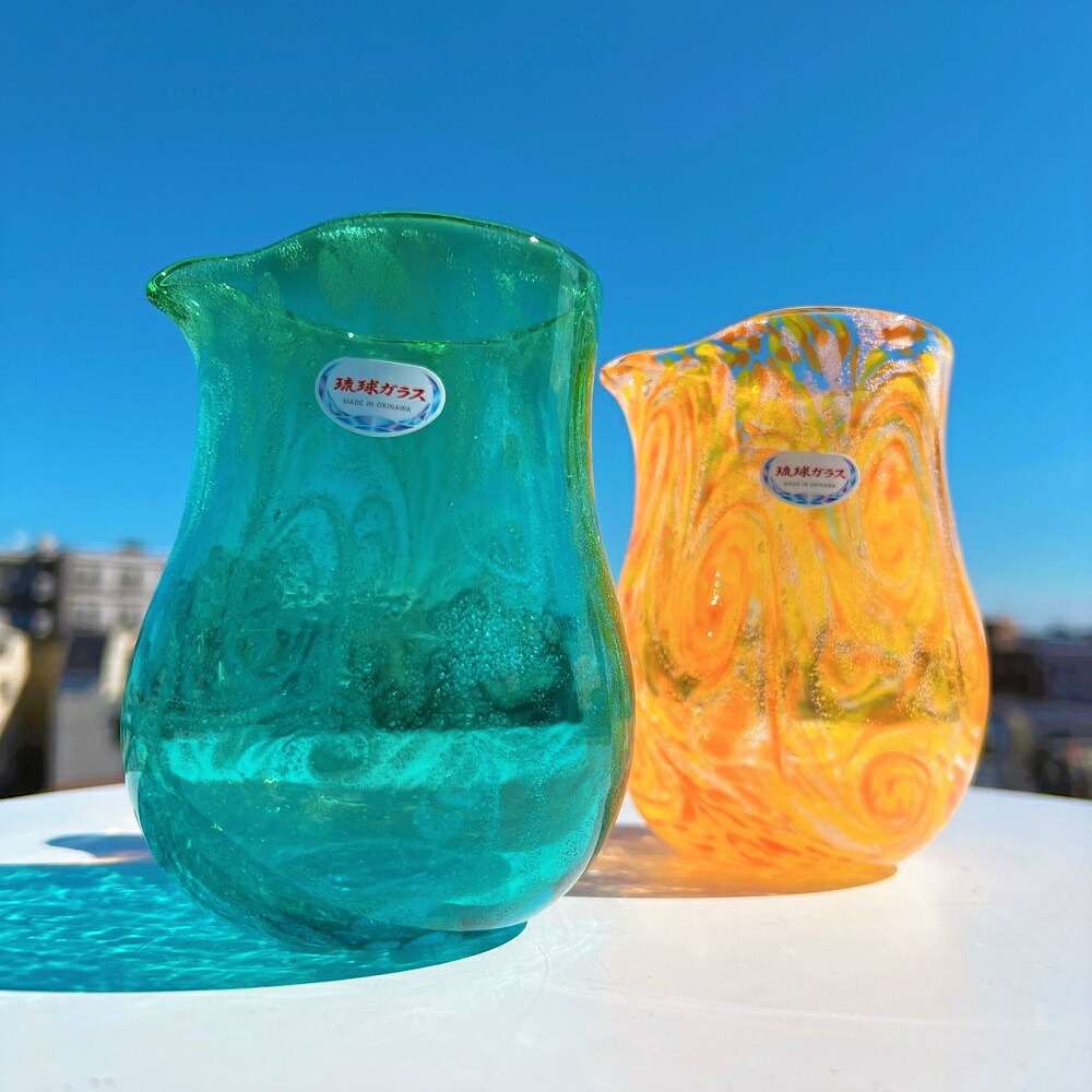 楽天市場】渦 2合片口 イラブチャー ピッチャー 琉球ガラス ガラス工房