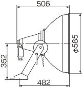東芝ライテックHID投光器400W狭広角キャドミラーA/HT-4262X