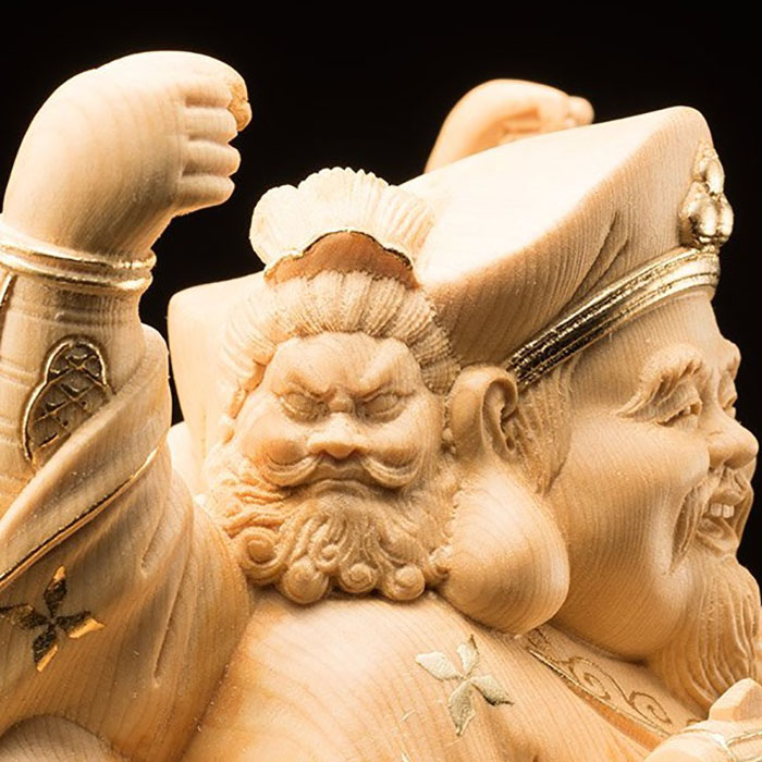 楽天市場】【すぐに使える10％OFFクーポン】三面大黒天 天然檜 金彩