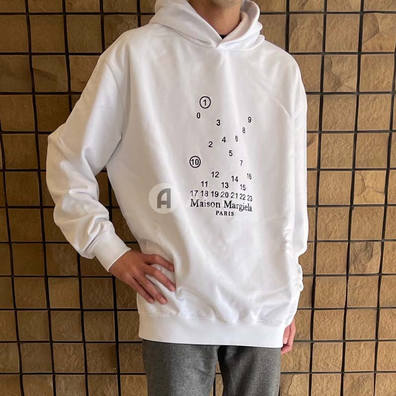 楽天市場】Maison Margielaメゾンマルジェラロゴ刺繍 フーディ