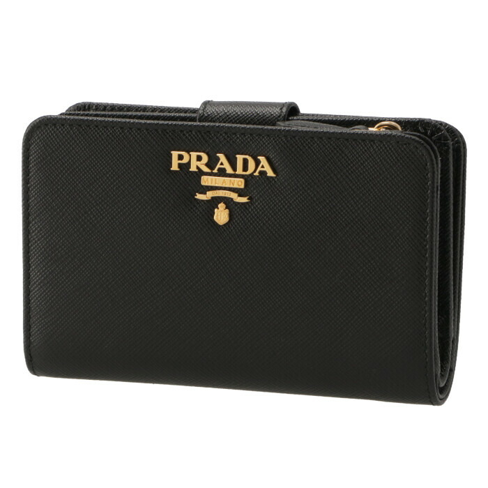 PRADA 最新 サフィアーノ 二つ折り財布 PRADA プラダ トライアングル