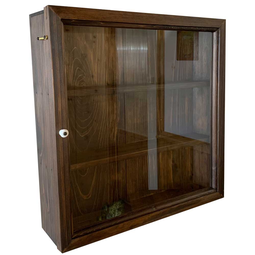 楽天市場】壁掛けコレクションケース 透明ガラス扉 三段棚 40×10×40cm