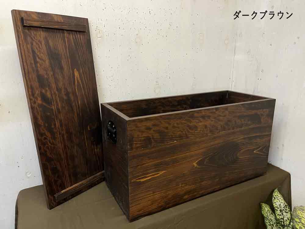 楽天市場】木箱 二方桟蓋つき カントリー ウッドボックス 72×29×40cm