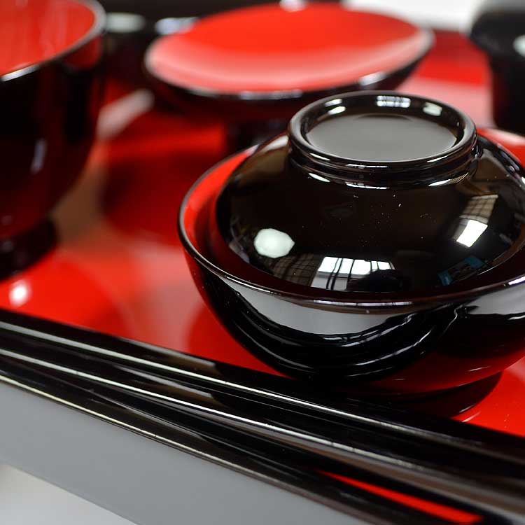 楽天市場】背高仏膳〔木製〕黒内朱 6.5号/木製椀2.4号【仏膳】【会津