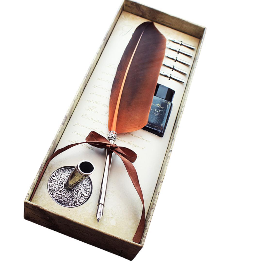 楽天市場】異世界 羽根ペンセット（白、黒、赤、青、灰色） ペン