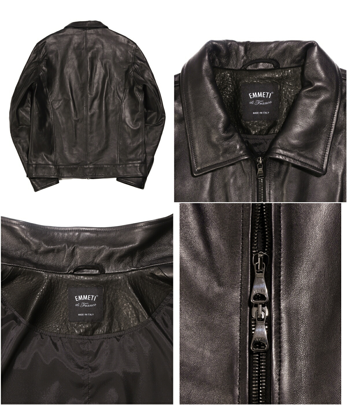 極美品】 エンメティ サイズ50 BEAMS別注 レザージャケット 黒