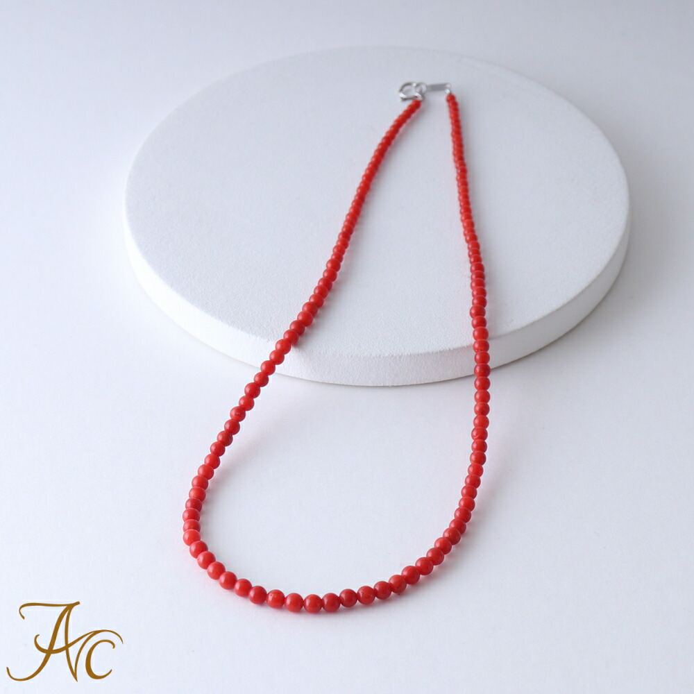 楽天市場】≪1年保証付き≫ デイリーに！赤珊瑚2〜4ミリ玉42センチK14