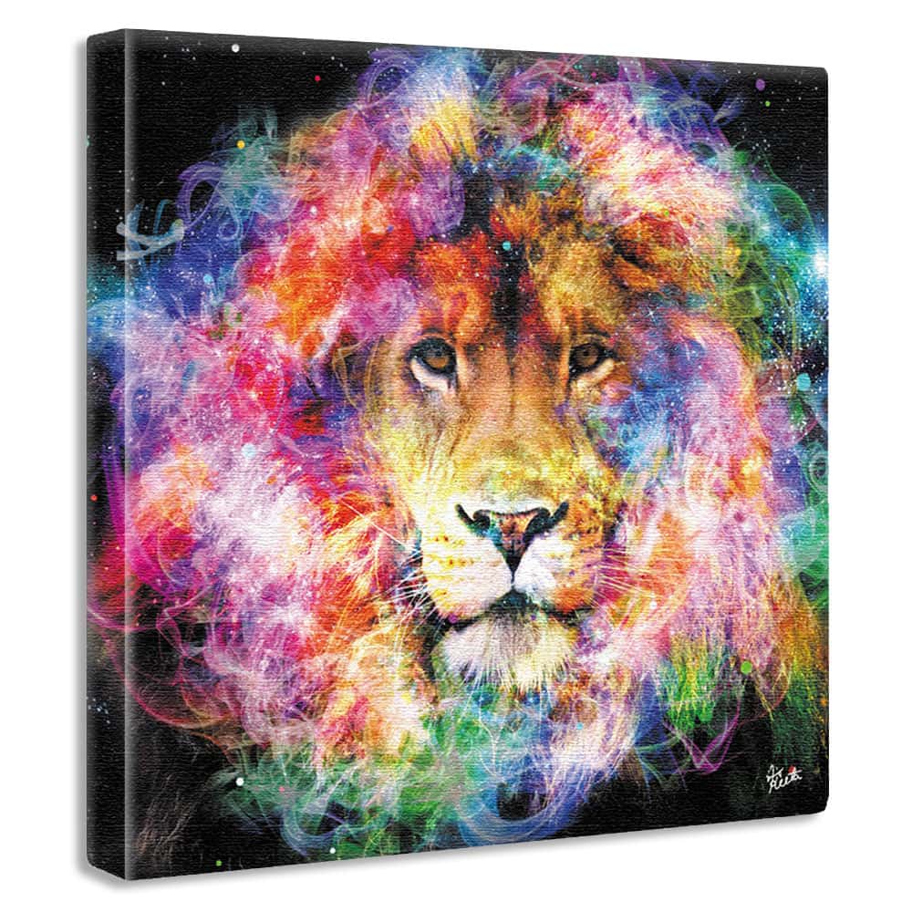 楽天市場】ライオン 動物 カラフルのインテリア用アートパネル