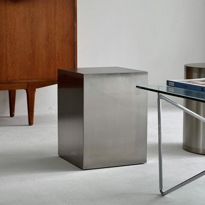 楽天市場】ステンレス スクエア サイドテーブル スツール H40 W30【ART