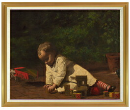 楽天市場】【油絵 直筆仕上げ】イーキンズ 遊んでいる赤ちゃん F50