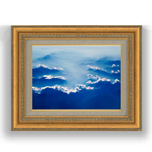 楽天市場】【油絵 直筆仕上げ】青と白のシルエット F4サイズ 額入り