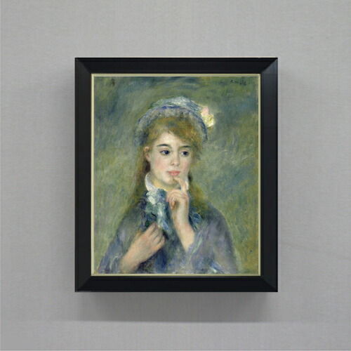 油絵 直筆仕上げ】ルノワール 若い娘の肖像 F8 【シンプルフレーム