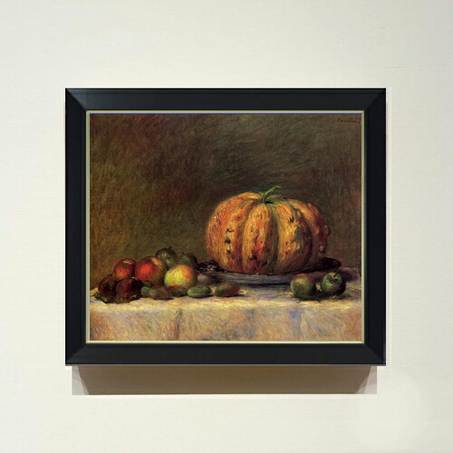 絵画 インテリア 絵 額付(黒) 油絵 uF6-051721 静物 果物 絵画
