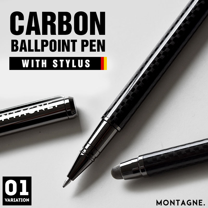楽天市場】MONTAGNE. カーボン製 ボールペン タッチペン付き