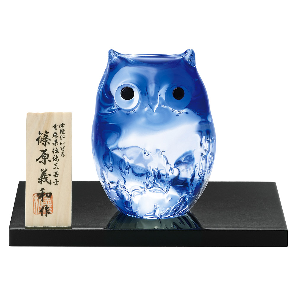 楽天市場】津軽びいどろ 子ふくろう 小 単品 ガラスオブジェ 北欧 置物