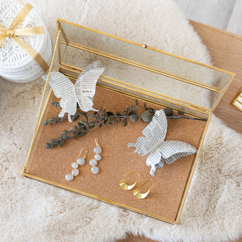 楽天市場】ガラスと真鍮でできたジュエリーボックス Brass ガラス