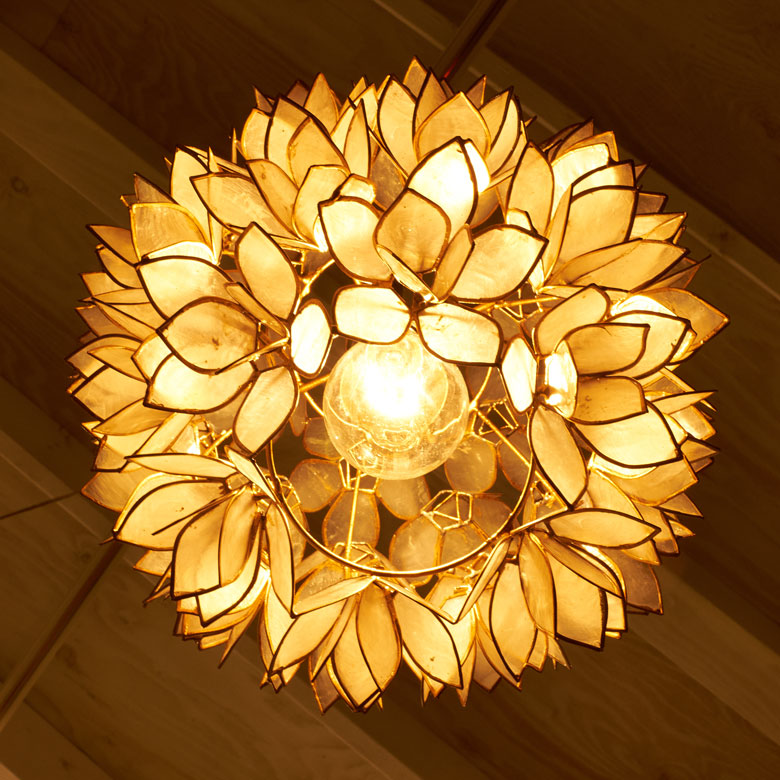 楽天市場】アジアン 照明 カピスシェルペンダントライト ホワイト色