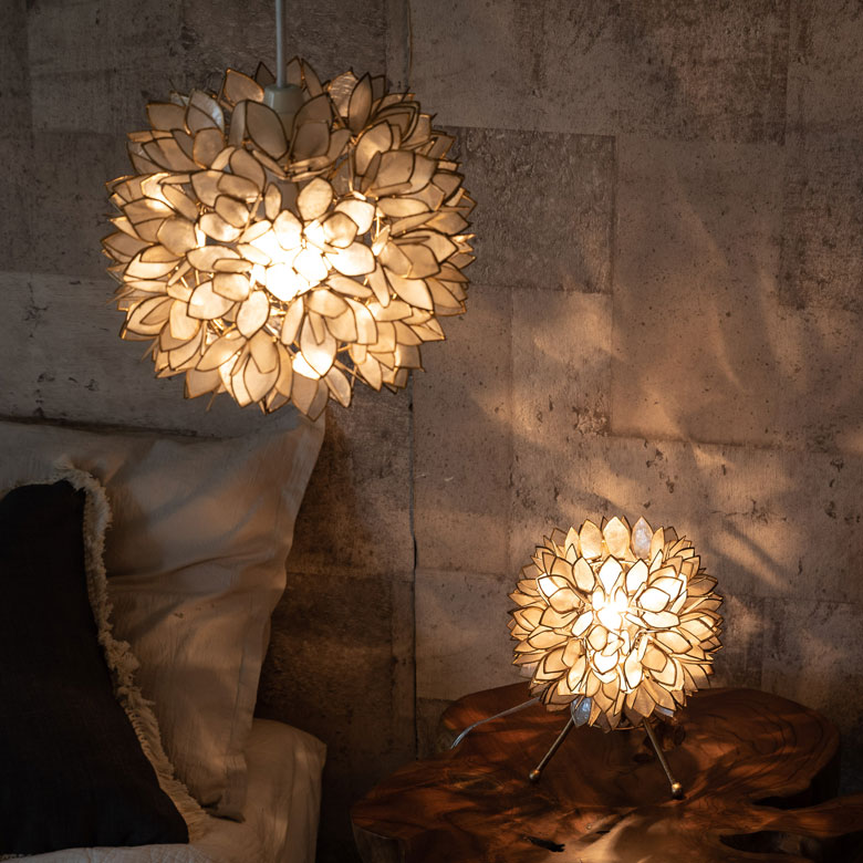 楽天市場】アジアン 照明 カピスシェルペンダントライト ホワイト色