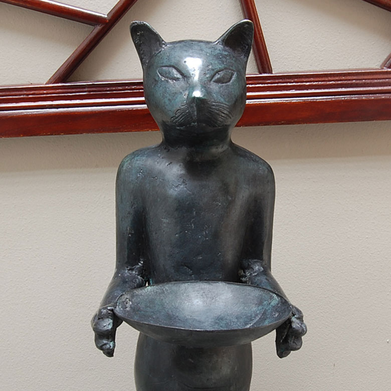 稀少品 オブジェ 皿持ち猫 販売 バリネコ 猫 バリ猫 ブロンズ像 皿持ち