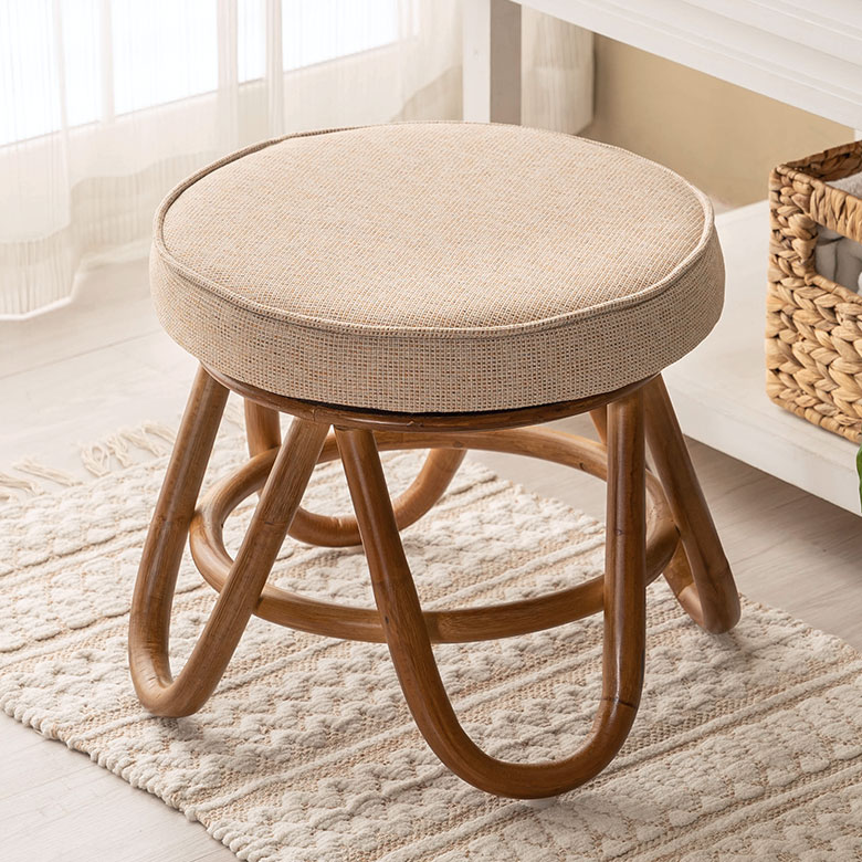 Tao スツール ワイドタイプ 収納スツール アンティーク ラタン Tao様