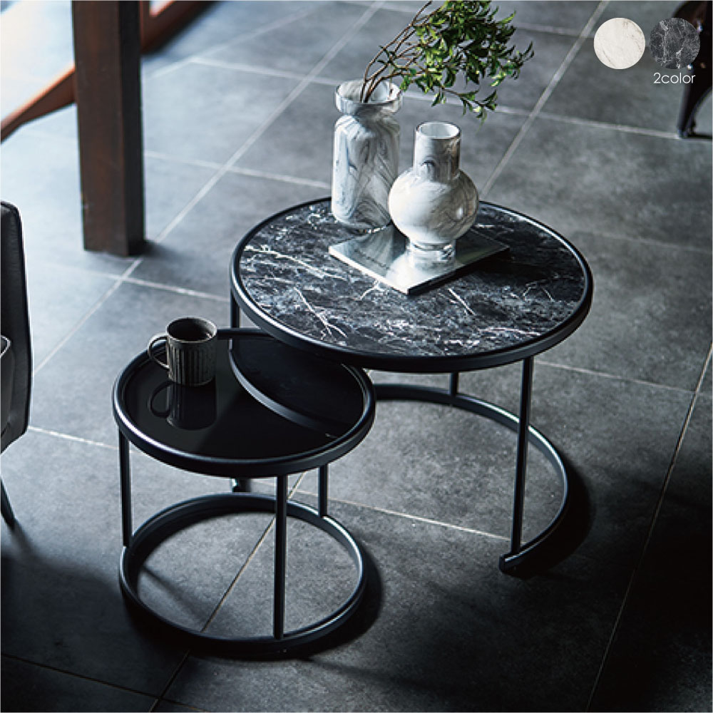 楽天市場】ネストテーブル 2台セット サイドテーブル スチール