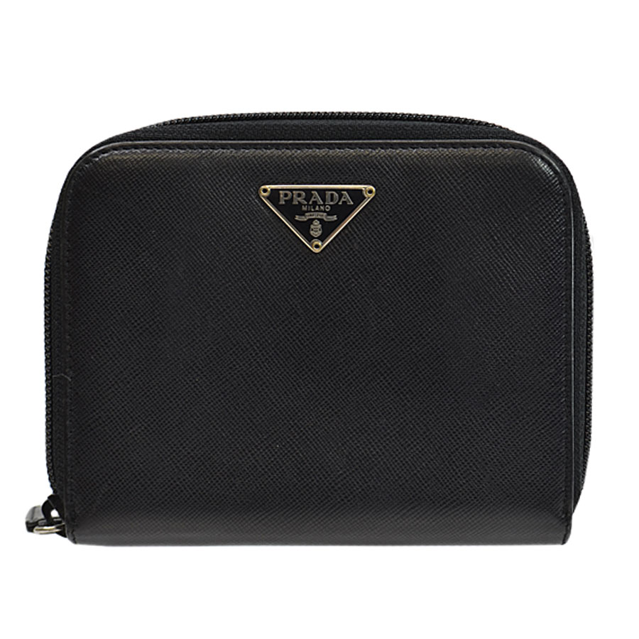 楽天市場】プラダ PRADA 財布 三角ロゴ ブラックxシルバー レザーx