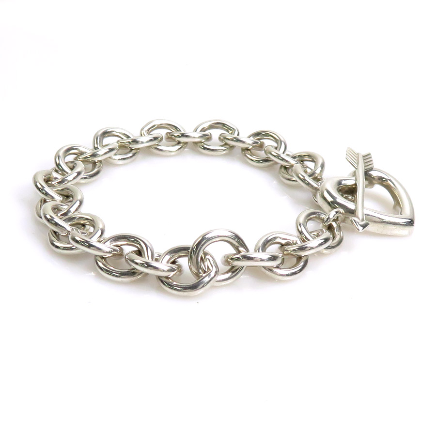 良品 オールド ティファニー ブレスレット ハート シルバー ユニ