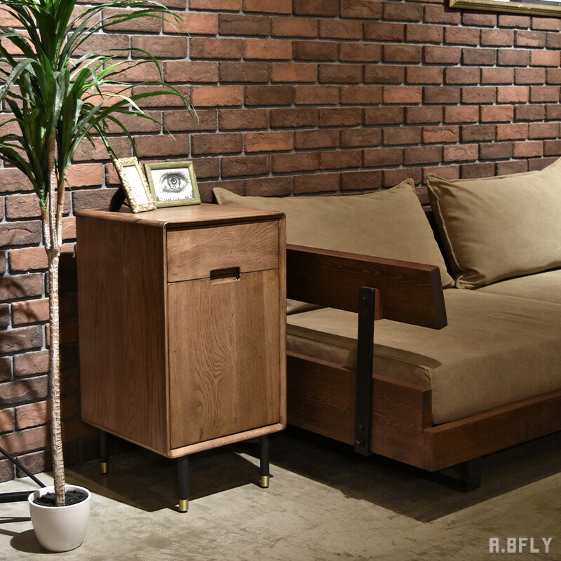 英国アンティーク ウォールナット ラウンド サイドテーブル 引き出し