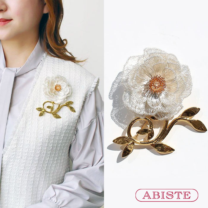 アビステ フランス製花びらモチーフブローチ 楽天市場】 ブローチ