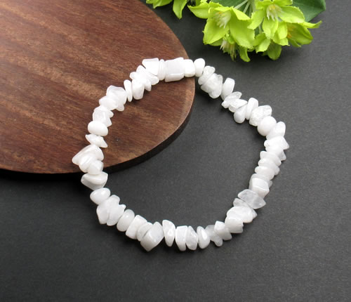 楽天市場】アゾゼオ ホワイトアゼツライトさざれブレスレット H&E社