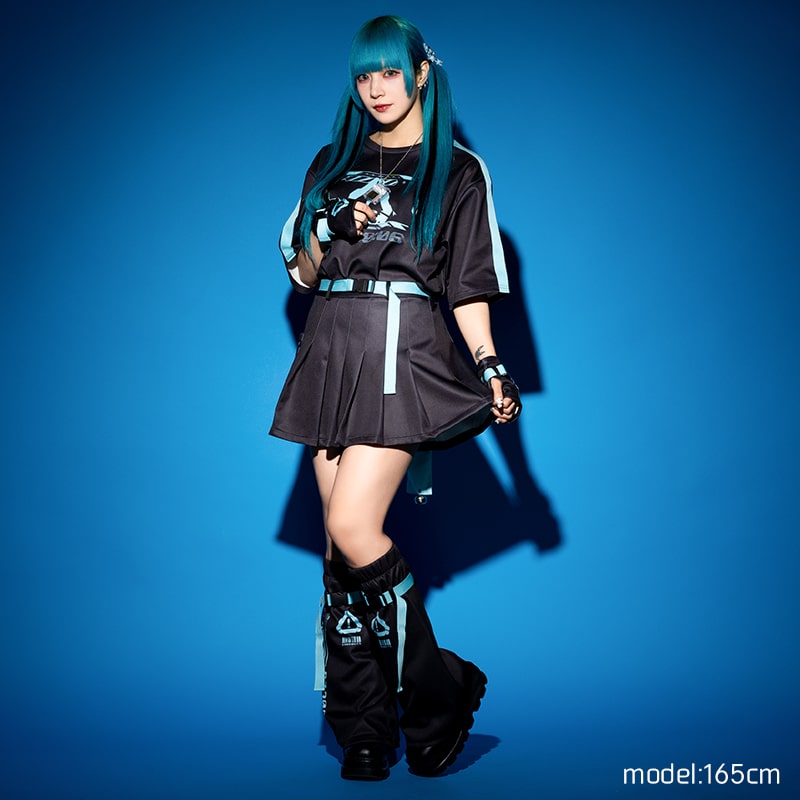 楽天市場】ERROR CODE スカート BLUE 原宿系 原宿 ライン ファッション