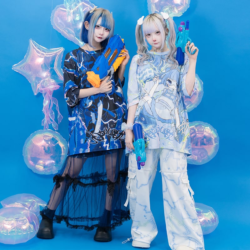 楽天市場】メンダコサイバー チュールスカート ロング丈 チュール 原宿