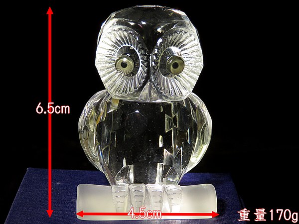 楽天市場】開運 ふくろう クリスタル ペーパーウエイト オブジェ 170g