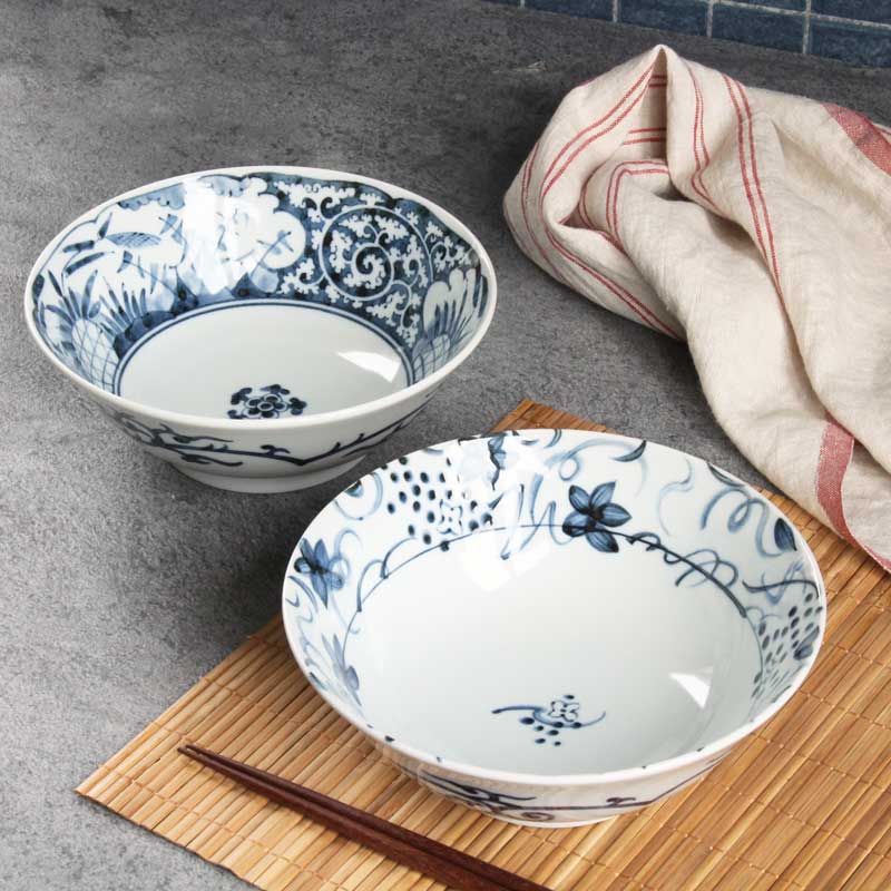 楽天市場】【青風】染付ラーメン鉢 径19.5cm 麺鉢 丼 どんぶり 丼ぶり